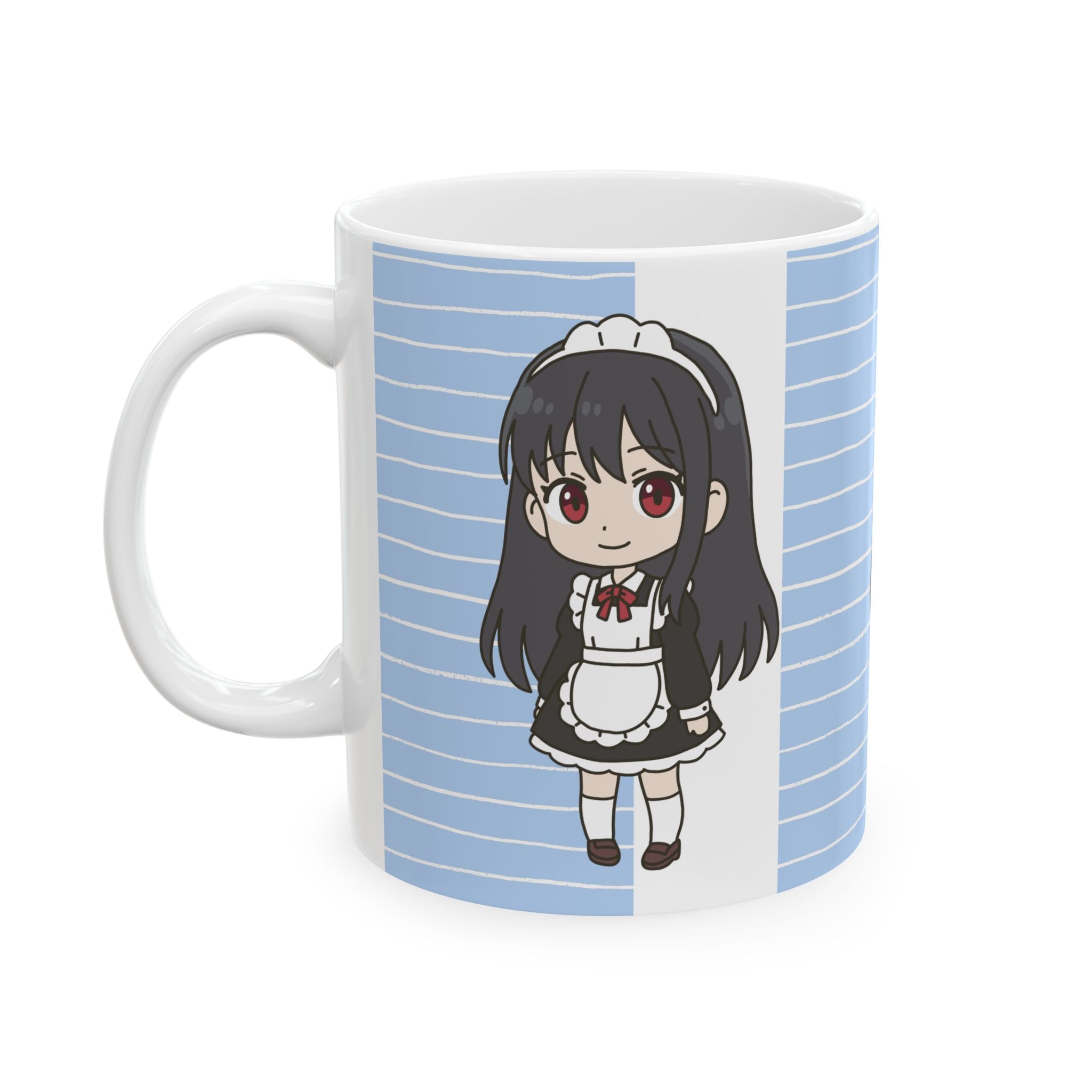 Anime Maid Mug — Cute Chibi Maid Ceramic Coffee Cup (11oz & 15oz)