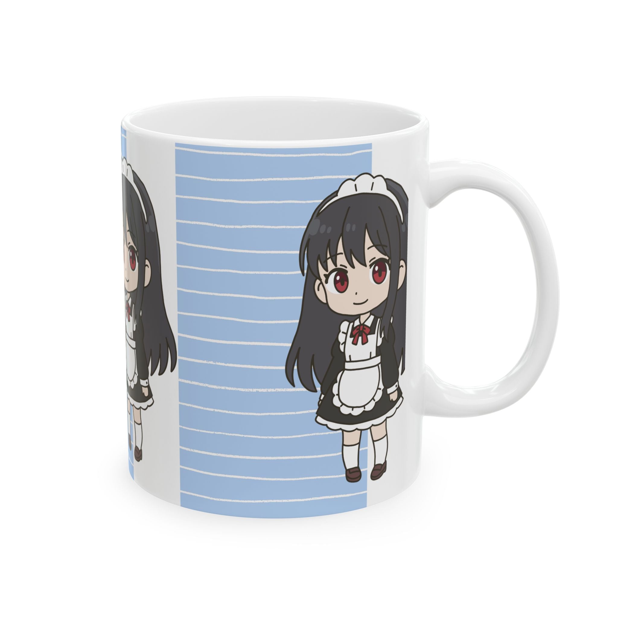 Anime Maid Mug — Cute Chibi Maid Ceramic Coffee Cup (11oz & 15oz)