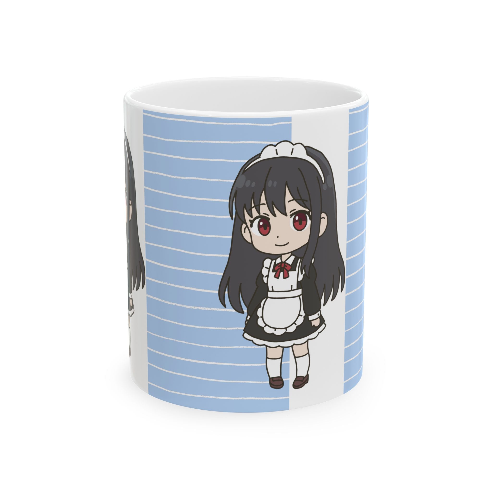 Anime Maid Mug — Cute Chibi Maid Ceramic Coffee Cup (11oz & 15oz)